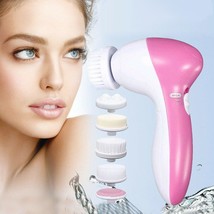 5In1 Electric Facial Cleansing Brush Exfoliate Deep Cleaning Face Massage  - $11.87