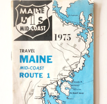 1975 Maine Route 1 Booklet Map New England Vintage Folding Mid-Coast F10 - $10.00