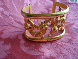 Vintage Gold-tone Cuff Bracelet ~ Nouveau Revival - $12.00