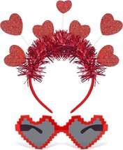 Valentine&#39;s Day Heart Headband Heart Shape Sunglasses Cupid Costume Halloween He - £17.86 GBP