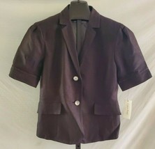 NWT Calvin Klein Black Gray Herringbone Linen Suit Blazer Jacket Misses ... - £53.53 GBP
