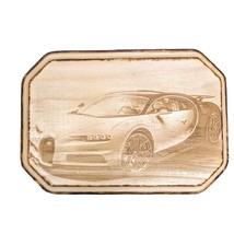 Bugatti Chiron Laser Engraved Pine Plaque - Exquisite Car Enthusiast Memorabilia - £17.69 GBP