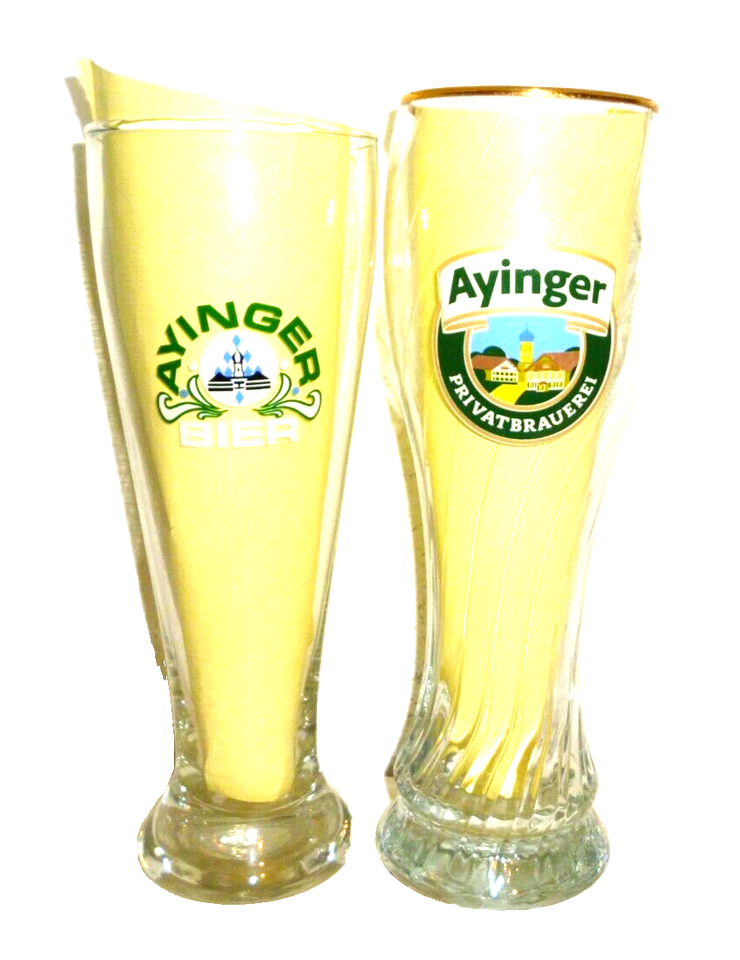 2 Ayinger Huber Reutberg Maisel Ott Schweiger Maxlrain Weizen German Beer Glases