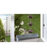 Flower Rain Chain Channels Water from Rooftops to Container 58.9&quot; Long Iron - $49.49