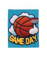 Game Day Basketball Chenille Patch Embroider Design - Velveteen Plush Bl... - £31.86 GBP+