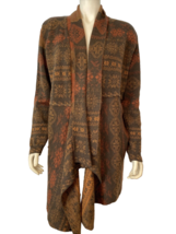 International Gift Brown, Rust, Black Open Collared Cardigan Sweater Size M - $18.99