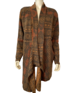 International Gift Brown, Rust, Black Open Collared Cardigan Sweater Size M - $18.99