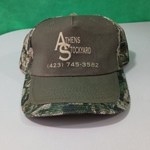 Athens Stockyard Camo Mesh Livestock Strapback Farmer Rancher Hat Cap Cobra - $12.95