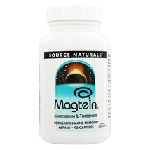 Source Naturals Magtein Magnesium L-Threonate, 90 Capsules - £25.44 GBP