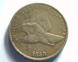 1858 Ll Large Letters Flying Eagle Cent Penny Very Fine+ Vf+ Original Coin - £66.56 GBP