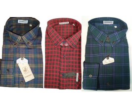 Men&#39;s Shirts Check Button-Down Size 37 38 &amp; 41 Flannel Cotton Vintage Ma... - £31.39 GBP+