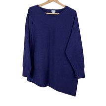 Chicos 3 Sweater Womens XL Purple Asymmetrical Hem Ribbed Knit Tunic Long Sleeve - £23.96 GBP