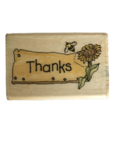 Uptown Rubber Stamps Thanks with Sunflower Sign Boyds Collection Sentime... - $2.99