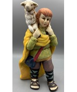 Vtg Shepherd Boy Lamb Collectible 9&quot; Nativity Replacement Porcelain - $226.94 MXN