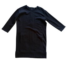 Athleta Black Long-Sleeve Dress With Back Zip Closure Size S Fleece Line... - $22.86
