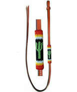 Western Horse Barrel Racing Leather Over and Under whip w/ Beaded Cactus... - £12.27 GBP