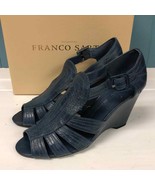 Franco Sarto cornflower blue peep toe wedge sandals women’s size 8.5 - $76.41 CAD