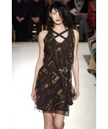 Maria Chen Pascual Black and Gold Instrument Ruffled Godet Skirt S NWT - $617.40 CAD