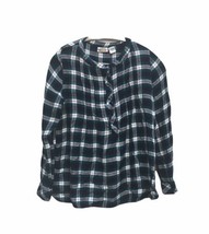 Vintage Women’s Plaid Flannel Pleated Shirt Medium By Collections Etc - £8.64 GBP