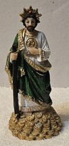 Saint Jude San Judas Tadeo Apostle Staff Robe Money Coin Religious Figurine - £11.74 GBP