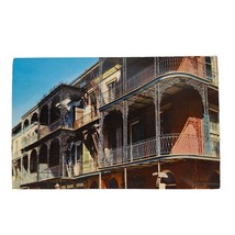 Postcard Lace Balconies St. Peter Street New Orleans Louisiana Chrome Unposted - £5.20 GBP