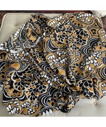 Vintage 70s 1971 Ameritex Co Polyester Mod Fabric Black Golden Tan White... - $28.80