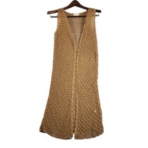 Boutique XXI Small Brown Crochet Cardigan Long Duster Open Weave Boho Hi... - £11.32 GBP