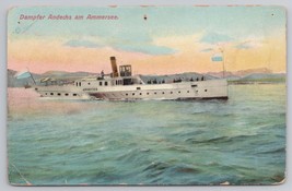 Dampfer Andechs Am Ammersee Steamship Lake Bavaria Germany 1912 Vintage Postcard - £5.31 GBP