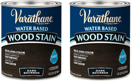 384357-2PK Water Based Wood Stain, Quart, Dark Bourbon, 2 Pack - £22.87 GBP
