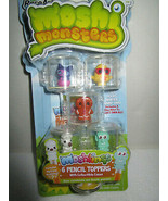 2012 Moshi Monsters 6 Pencil Toppers #16307 w/Cases &amp; Mystery Moshling N... - £8.62 GBP