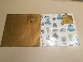 Vintage Set of Laurel Wedding Shower 2 Sheets &amp; Solid 2 Sheets Gift Wrap (NEW) - £15.49 GBP