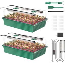 High-Germination 120-Cell Starter Trays with LED Grow Lights &amp; Humidity ... - $94.00