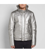 HELMUT LANG Hommes Puffer Astro Moto Solide Argento Taille XS H07RM401 - £419.86 GBP