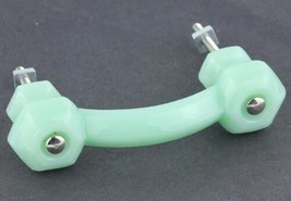 4 Jadeite Green Depression Era Glass Cabinet Pulls Drawer Handles Vintag... - $39.58