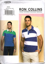Vogue V9378 Mens Collared Pullover Shirt Size 34 to 40 Uncut Sewing Pattern - $23.20