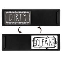 Dishwasher Magnet Clean Dirty Sign Double-Sided Refrigerator Magnet(Black Gray) - £3.15 GBP