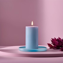 Soy Wax Pillar Candle Ribbed Scented Pillar Candles 2x3&#39;&#39;inches Set of 3 Pcs - £15.03 GBP