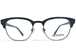 Eyenigma Time C.TD Eyeglasses Frames Blue Ribbed Round Full Rim 49-20-135 - £23.35 GBP