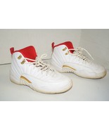 Nike Air Jordan 12 Retro FIBA Size 6Y GS White/University Red/Gold 15326... - $94.35 CAD