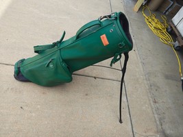 Sitch Golf Leather 2 Divider Single Strap Stand Bag Green - $118.75