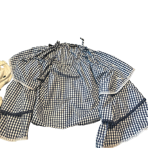 Style Envy TOP Large Off the Shoulder BOHO BLOUSE Blue White Stripe - $4.99