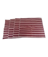 Longaberger Fabric Napkins Set of 4 16.75”x16.75” Lot Berry Red Stripe H... - $24.30