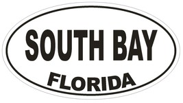 South Bay Florida Oval Bumper Sticker or Helmet Sticker D2615 Euro Oval Decal - $1.39+