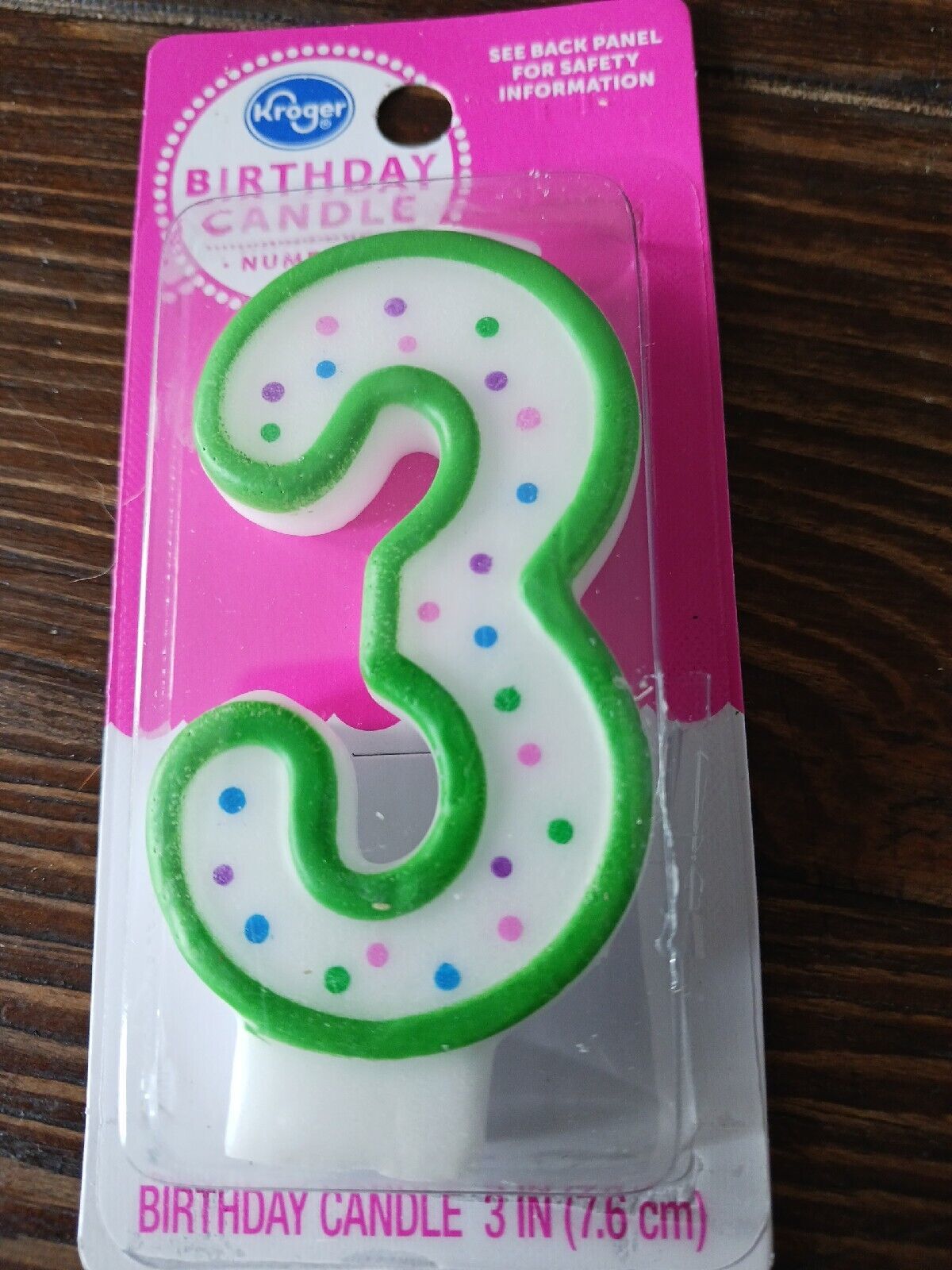 Primary image for #3  BIRTHDAY CANDLE, 3-INCH Number 3, new