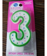 #3  BIRTHDAY CANDLE, 3-INCH Number 3, new - $7.13
