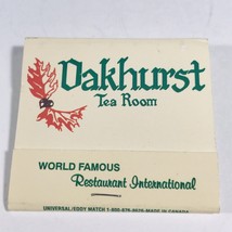 Vintage Oakhurst Tea Room Matchbook Somerset PA Unstruck Full 30 World F... - £7.49 GBP