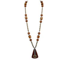 1940&#39;s Period Art Deco Butterscotch Bakelite Necklace and Brass Mixed Metal Pend - £586.15 GBP