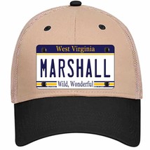 Marshall West Virginia Novelty Khaki Mesh License Plate Hat - £21.80 GBP