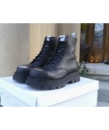 Combat-Inspired Leather Ankle Boots by Cult Bolt, size 36EU/6US, black, - $95.04