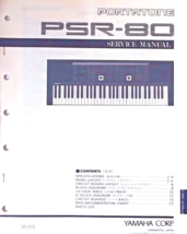 Yamaha PSR-80 Keyboard Original Service Manual, Schematics, Parts List Book - $29.69